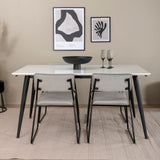 Jídelní stůl Jimmy - černá / bílá židle HPL+Kenth - černá / světle šedá Velvet_4