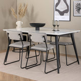 Jídelní stůl Jimmy - černá / bílá židle HPL+Kenth - černá / světle šedá Velvet_4