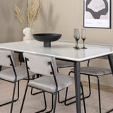 Jídelní stůl Jimmy - černá / bílá židle HPL+Kenth - černá / světle šedá Velvet_4