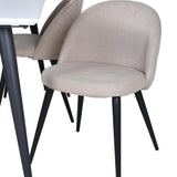 Jídelní stůl Jimmy – černá/bílá židle HPL+sametové stehy – černá/béžová látka (polyesterové prádlo)_4