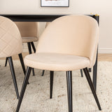 Jídelní stůl Pelle - Černá / černá Židle Black+Velvet Stitches - Černá / Béžová Velvet_6