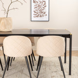 Jídelní stůl Pelle - Černá / černá Židle Black+Velvet Stitches - Černá / Béžová Velvet_6