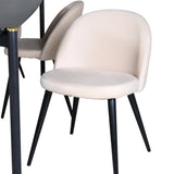 Jídelní stůl Pelle - Černá / černá Židle Black+Velvet Stitches - Černá / Béžová Velvet_6