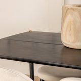 Jídelní stůl Pelle - Černá / černá Černá+Velvet Jídelní židle Manšestr - Béžová / Černá_6