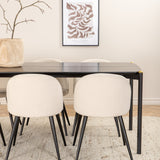 Jídelní stůl Pelle - Černá / černá Černá+Velvet Jídelní židle Manšestr - Béžová / Černá_6