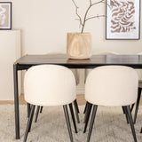 Jídelní stůl Pelle - Černá / černá Černá+Velvet Jídelní židle Manšestr - Béžová / Černá_6