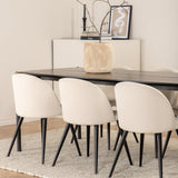 Jídelní stůl Pelle - Černá / černá Černá+Velvet Jídelní židle Manšestr - Béžová / Černá_6