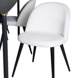 Jídelní stůl Pelle - Černá / černá Černá+Velvet Jídelní židle Manšestr - Béžová / Černá_6