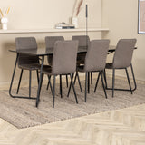 Jídelní stůl Petra - černá / černá dýha + židle Windu Lyx - černá / šedá mikrovlákno_6