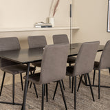 Jídelní stůl Petra - černá / černá dýha + židle Windu Lyx - černá / šedá mikrovlákno_6