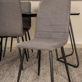 Jídelní stůl Petra - černá / černá dýha + židle Windu Lyx - černá / šedá mikrovlákno_6