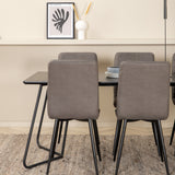 Jídelní stůl Petra - černá / černá dýha + židle Windu Lyx - černá / šedá mikrovlákno_6