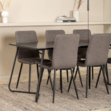 Jídelní stůl Petra - černá / černá dýha + židle Windu Lyx - černá / šedá mikrovlákno_6