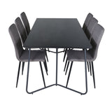 Jídelní stůl Petra - černá / černá dýha + židle Windu Lyx - černá / šedá mikrovlákno_6