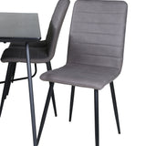 Jídelní stůl Petra - černá / černá dýha + židle Windu Lyx - černá / šedá mikrovlákno_6