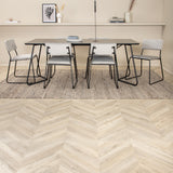 Jídelní stůl Petra - černá / černá dýha + židle Kenth - černá / světle šedá Velvet_6