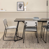 Jídelní stůl Petra - černá / černá dýha + židle Kenth - černá / světle šedá Velvet_6