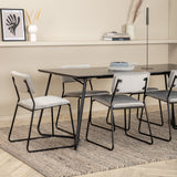 Jídelní stůl Petra - černá / černá dýha + židle Kenth - černá / světle šedá Velvet_6