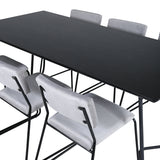 Jídelní stůl Petra - černá / černá dýha + židle Kenth - černá / světle šedá Velvet_6