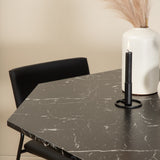 Kulatý jídelní stůl Marbs - Černá / Černá sklo Židle Marble+Kenth - Černá / Černá PU_4