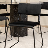 Kulatý jídelní stůl Marbs - Černá / Černá sklo Marble+Kenth Židle - Černá / Černá Velvet_4