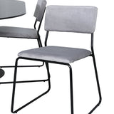 Pillan oválný jídelní stůl , černé černé sklo mramor + židle Kenth , černá světle šedá Velvet_4