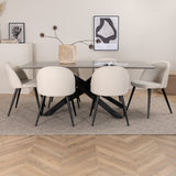 Jídelní stůl Piazza – černá / šedá dýha + sametová jídelní židle manšestrová – béžová / černá_6