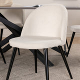 Jídelní stůl Piazza – černá / šedá dýha + sametová jídelní židle manšestrová – béžová / černá_6