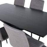 Jídelní stůl Piazza - černá / černá dýha + židle Windu Lyx - černá / šedá mikrovlákno_6