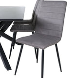 Jídelní stůl Piazza - černá / černá dýha + židle Windu Lyx - černá / šedá mikrovlákno_6