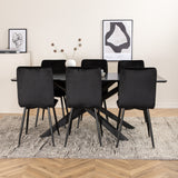 Jídelní stůl Piazza - černá / černá dýha + židle Windu Lyx - černá / černý samet_6