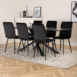 Jídelní stůl Piazza - černá / černá dýha + židle Windu Lyx - černá / černý samet_6