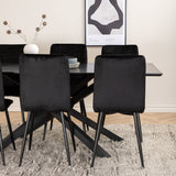 Jídelní stůl Piazza - černá / černá dýha + židle Windu Lyx - černá / černý samet_6