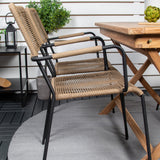 Kenya Jídelní stůl 120*70*H75 - Teak+Lindos - Křeslo - Black Alu / Latte Rope_4