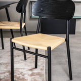 Prodlužovací stůl Silar – černý melamin / černé nohy + ocelová jídelní židle Polly 2-balení, K/D, sedák s černým podsvícením _4