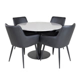 Razzia Jídelní stůl 106cm -Šedá Terazzo / Černá +Comfort - Jídelní židle 2-balení - černá/Černá _4