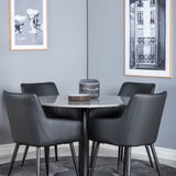 Razzia Jídelní stůl 106cm -Šedá Terazzo / Černá +Comfort - Jídelní židle 2-balení - černá/Černá _4