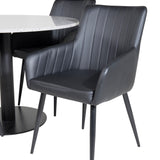 Razzia Jídelní stůl 106cm -Šedá Terazzo / Černá +Comfort - Jídelní židle 2-balení - černá/Černá _4