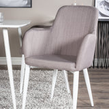 Polar Jídelní stůl 120 cm - Bílá Bílá +Komfortní židle 2-balení Polar šedá - Bílá Nohy _4