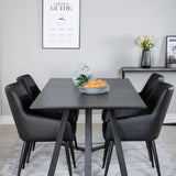 Marina Jídelní stůl - Černá deska / Černé nohy +Comfort - Jídelní židle 2-balení - černá/Černá _4
