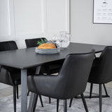Marina Jídelní stůl - Černá deska / Černé nohy +Comfort - Jídelní židle 2-balení - černá/Černá _4