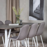 Jídelní stůl Marina - šedý "dub" / bílé nohy + Polar Matstol - Vit / Mellangrå _6