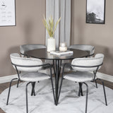 Plaza Runt Matbord - Svart / Svart - ø100*H75 +Křeslo Arrow - Black Legs - Grey Velvet _4