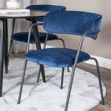 Plaza Runt Matbord - Svart / Svart - ø100*H75 +Křeslo Arrow - Black Legs - Blue Velvet _4