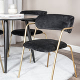 Plaza Runt Matbord - Svart / Svart - ø100*H75 +Křeslo Arrow - Mosazné nohy - Black Velvet _4