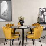 Plaza Runt Matbord - Svart / Svart - ø100*H75 + židle Limhamn - žlutá _4