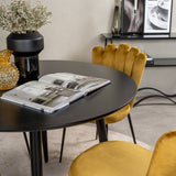 Plaza Runt Matbord - Svart / Svart - ø100*H75 + židle Limhamn - žlutá _4