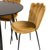 Plaza Runt Matbord - Svart / Svart - ø100*H75 + židle Limhamn - žlutá _4