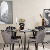 Plaza Runt Matbord - Svart / Svart - ø100*H75 + židle Limhamn - šedá _4