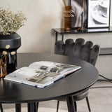 Plaza Runt Matbord - Svart / Svart - ø100*H75 + židle Limhamn - šedá _4